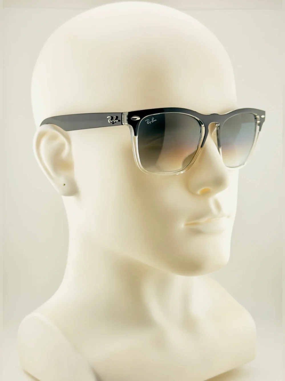 Ray-Ban Steve Sunglasses RB4487 Polished Black on transparent Frame Grey Lenses